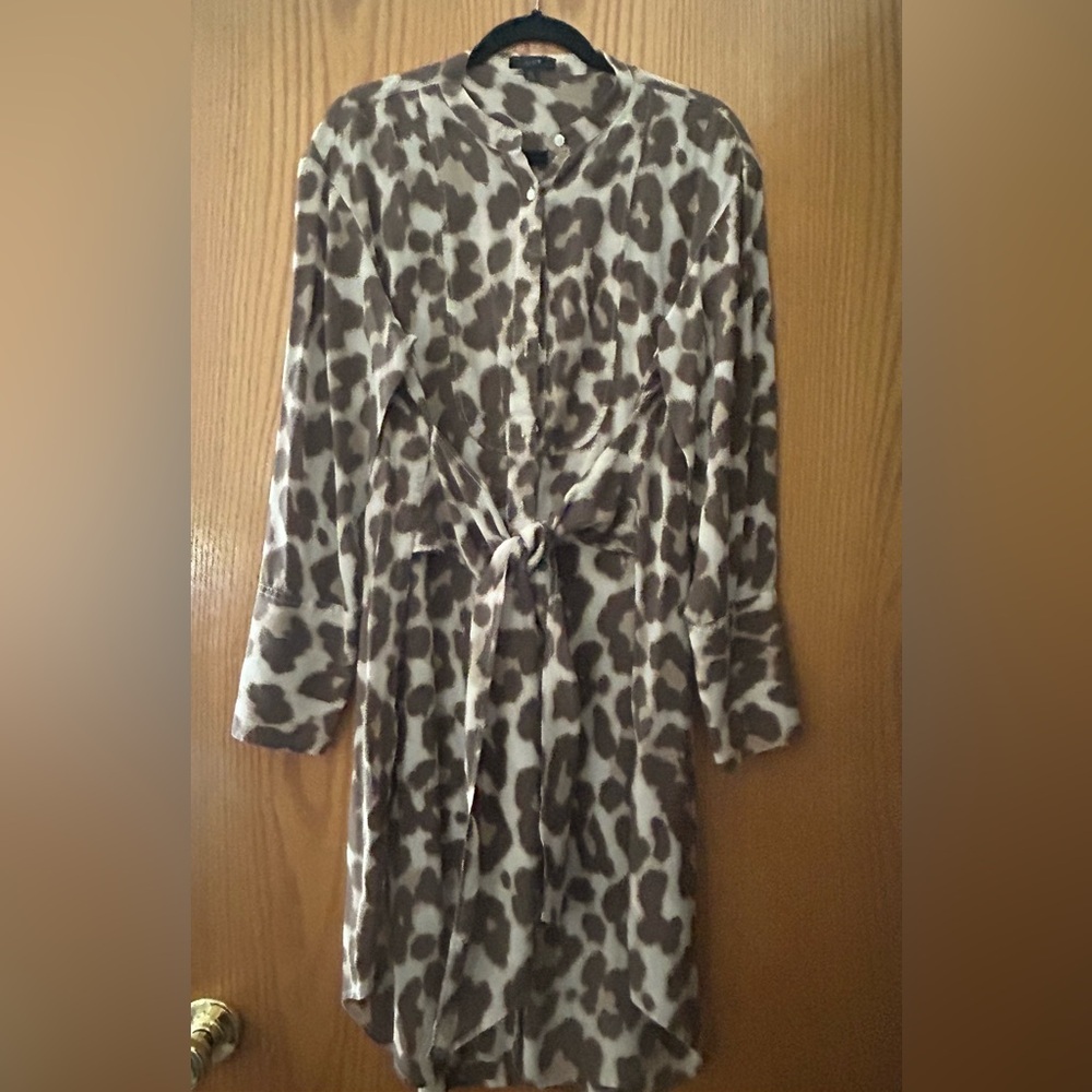 Silk JCREW - Leopard Print Tie-Waist Dress 14